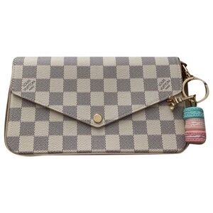 Louis Vuitton Checkered Clutch with Keychain